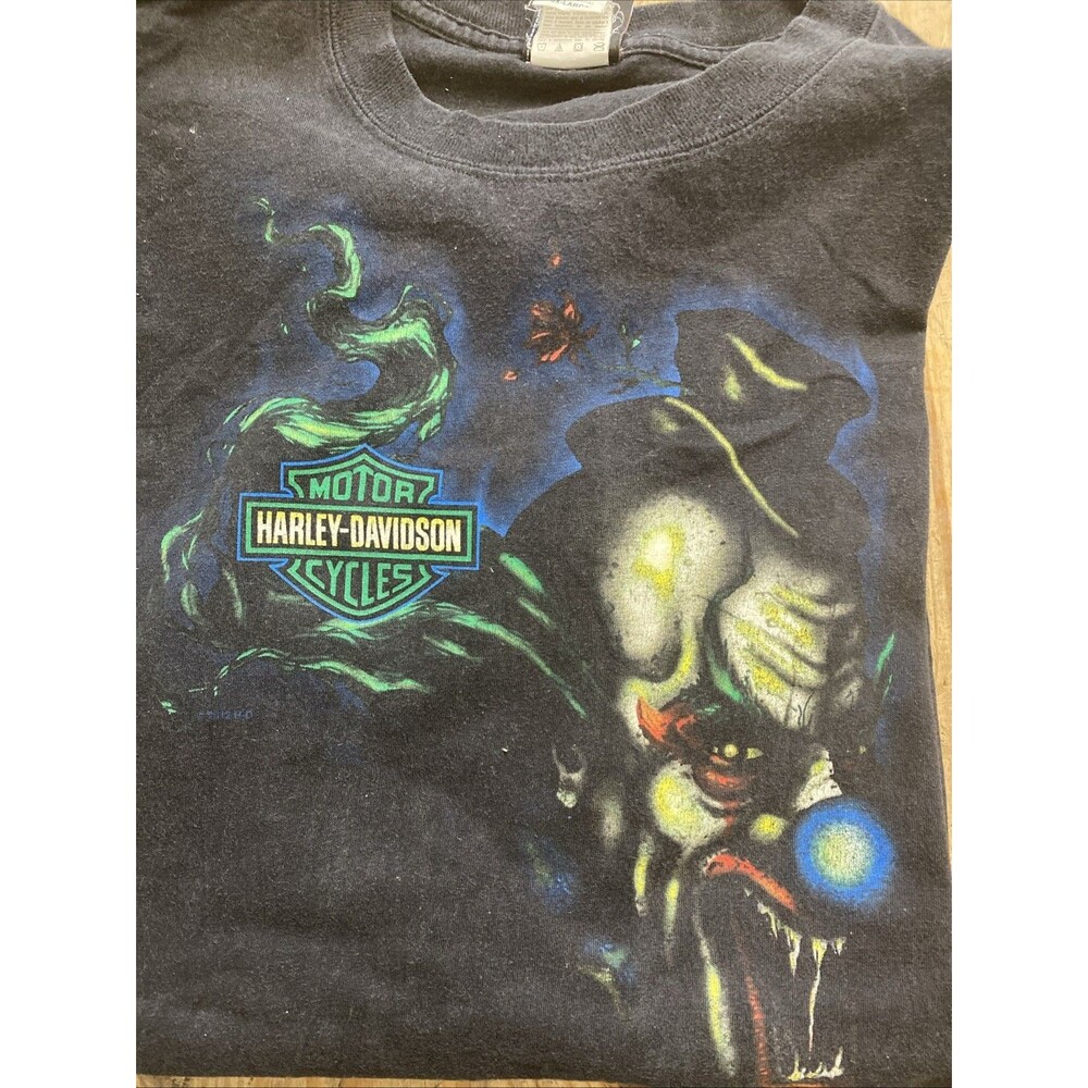 Vintage Y2K Harley Davidson Mad Clown Hat T Shirt Mens 3XL